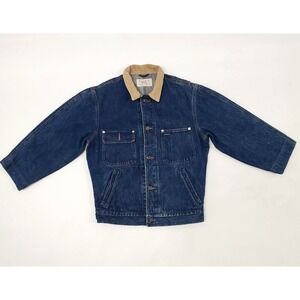Vintage Polo Ralph Lauren Denim Trucker Dungarees Jacket Corduroy Collar XL USA